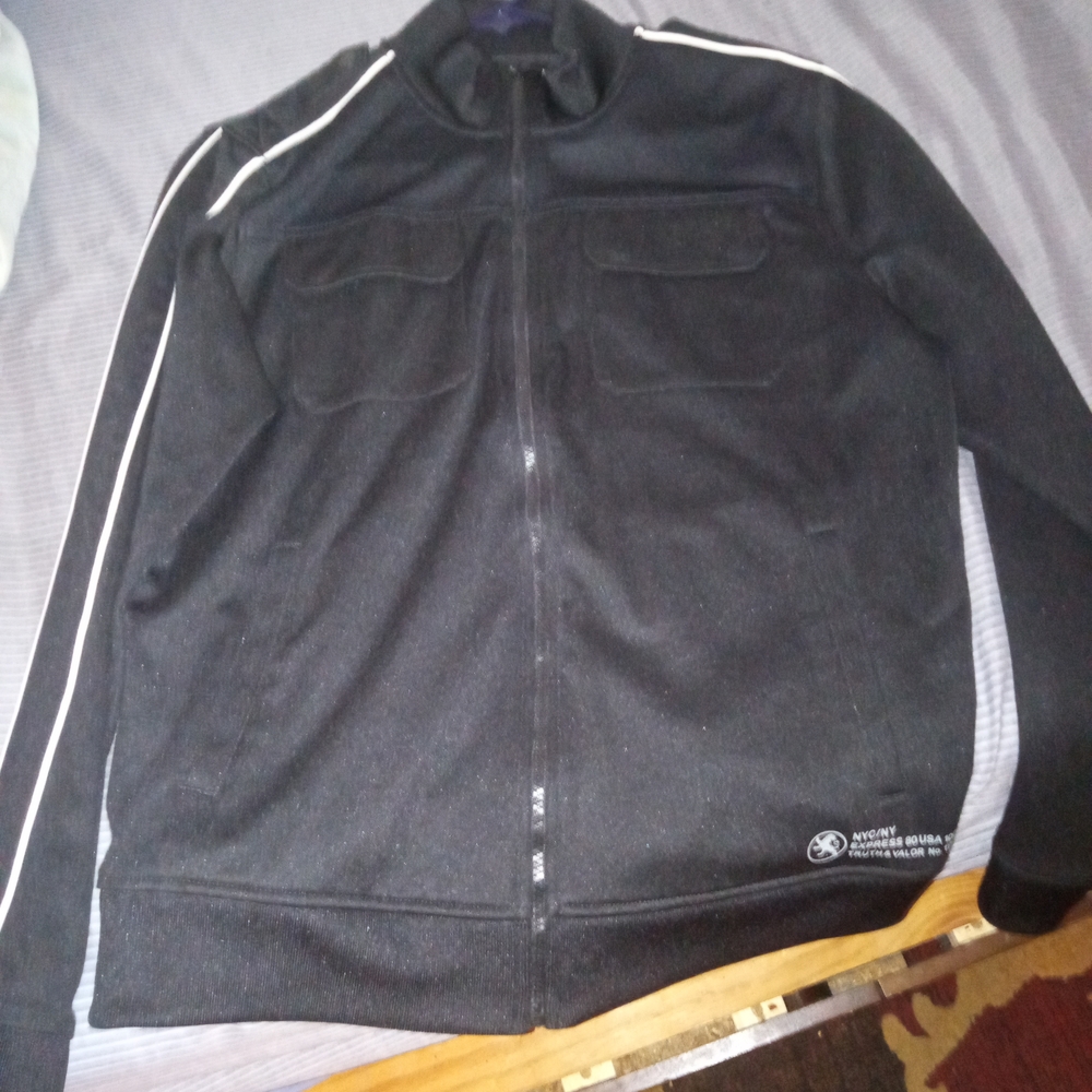 Express Black Jacket with White Accents